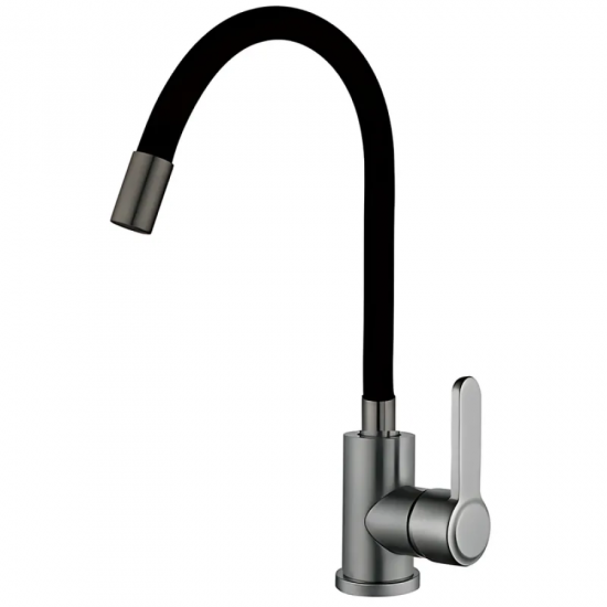 Змішувач для кухні з силіконовим виливом Champion EZA-011 Graphite REFL.Black з нерж.сталі