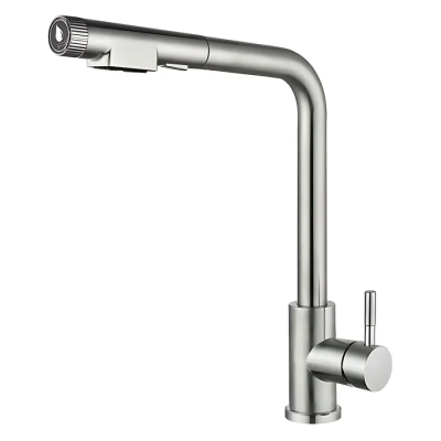 Змішувач для кухні з висувним виливом Mixxus LUX-021 PULL з нерж. сталі SUS304 (MI8229)