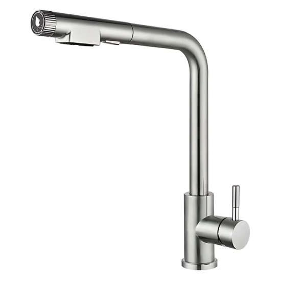 Змішувач для кухні з висувним виливом Mixxus LUX-021 PULL з нерж. сталі SUS304 (MI8229)