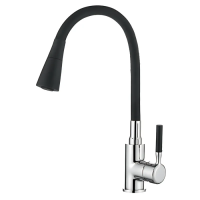 Змішувач для кухні Zerix ATRIUM-011-T REFL.BLACK (Колір хром+силік.вилив чорний) (ZX4720)