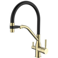 Змішувач для кухні MixxusPremium Gravity 021 BRUSHED GOLD REFL.BLACK (MI6981)