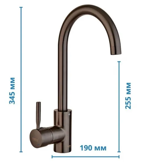 Змішувач для кухні Haiba Hans 011 Graphite (HB4000) Змішувач для кухні Haiba Hans 011 Graphite (HB4000)