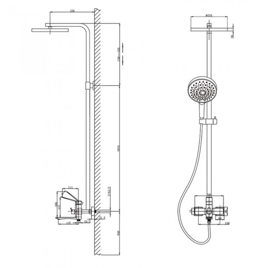 Душова колона зі змішувачем Mixxus Wilson 009-J (MI7121) Душова колона зі змішувачем Mixxus Wilson 009-J (MI7121)