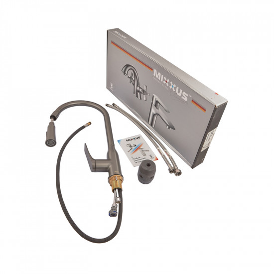 Змішувач для кухні Mixxus Premium DERBY 014 (NUT) GRAPHITE (MI6611) Змішувач для кухні Mixxus Premium DERBY 014 (NUT) GRAPHITE (MI6611)