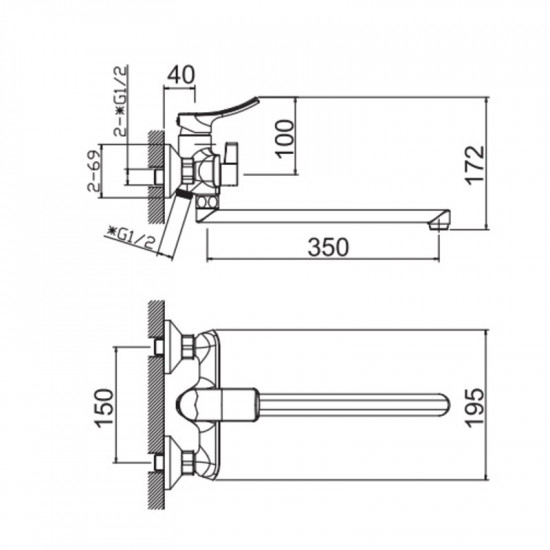 Змішувач для ванни HAIBA BOLERO 006 EURO (HB9577) Змішувач для ванни HAIBA BOLERO 006 EURO (HB9577)