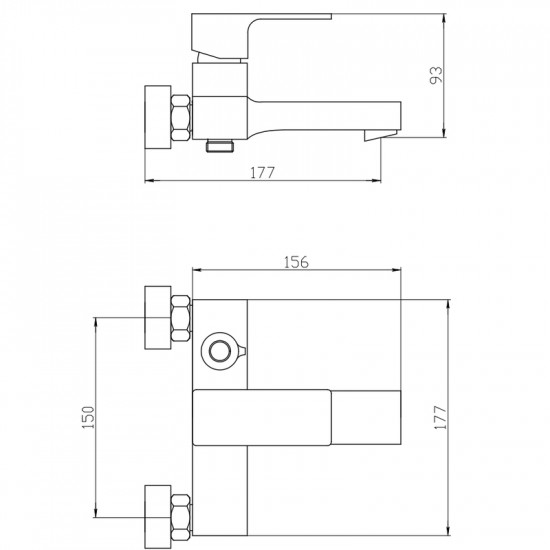 Змішувач для ванни Mixxus Trinity 009 (Euro) (MI6271)