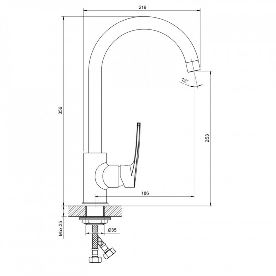 Змішувач для кухні Haiba Troya 017 Nut (HB9662)