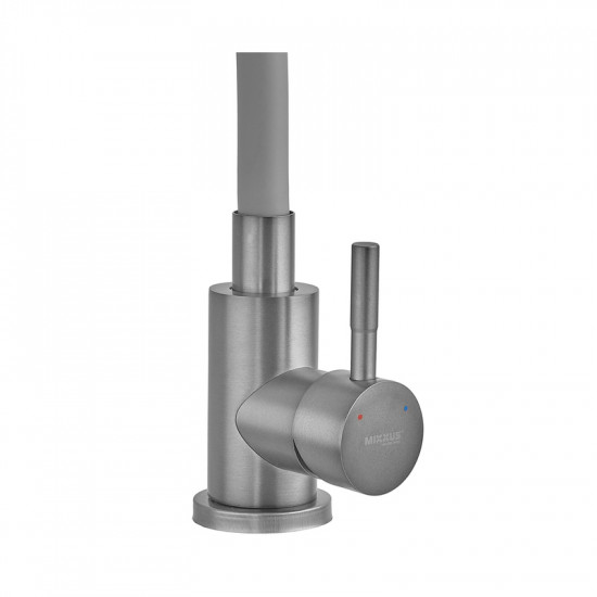 Змішувач для кухні MIXXUS SEO-011 GRAPHITE REFL.GRAY з силіконовим виливом з нерж.сталі SUS304, кол