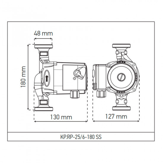 Рециркуляційний насос Koer KP.RP-25/6-180 SS (з гайками) (KP2795)