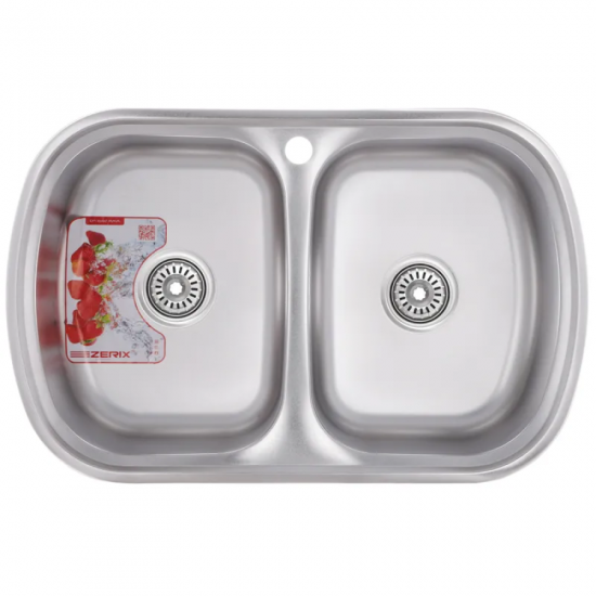 Мойка кухонная Zerix Z7749-08-180E (Satin) (ZM0565)