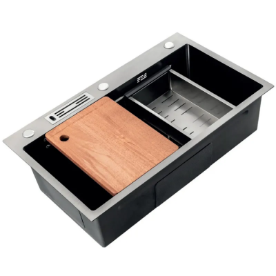 Мойка Mixxus Premium MH7545-SET-05 MICRO DECOR NANO-SILVER (3.0/0.8) комплект (нерж) (MX9635)