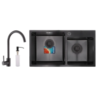 Набор Mixxus SET-7843D-220x1.0-PVD (умивальник + смеситель + диспенсер) (MX0585)