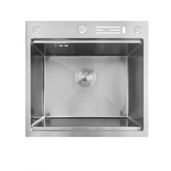Мойка Mixxus MH5050-SK NANO-SILVER (3.0/0.8) с н.ст. со ступенькой для сушки, с подставкой под ножи (нерж.)