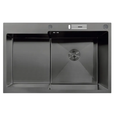 Мойка MIXXUS MH7849R-HK NANO-BLACK (3.0/0.9) из нержавеющей стали 