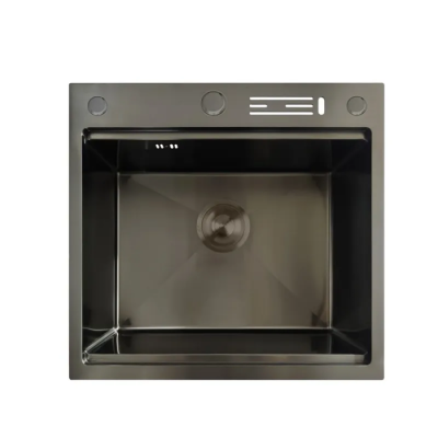 Мойка Mixxus MH5050-SK Nano-Black с н.ст.зи ступенькой для сушилки, с подст.под ножи(графит) (MX1940