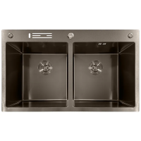 Мойка из нержавеющей стали MIXXUS MH8350-DK NANO-BLACK (3.0/0.8) цвет графит (MI7053)