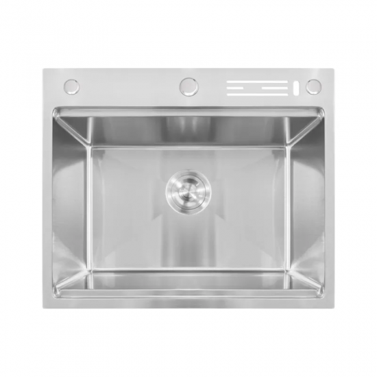 Мойка Mixxus MH6050-SK NANO-SILVER (3.0/0.8) с н.ст. со ступенькой для сушки, с подст. под ножи(нерж.)