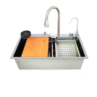 Мийка багатофункціональна Zerix ZH7546-SET-07.SUS304 DECOR з вбудованим змішувачем (ZX5684)