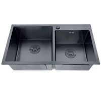 Мойка из нержавеющей стали ZERIX ZH7843D-215 NANO-BLACK (3.0/0.8) (MX1594)