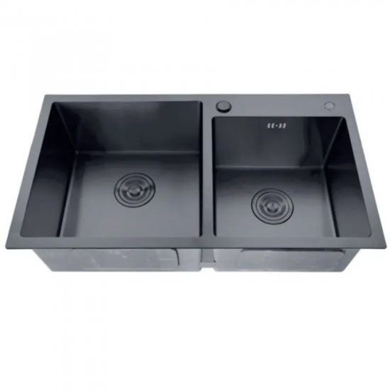 Мойка из нержавеющей стали ZERIX ZH7843D-215 NANO-BLACK (3.0/0.8) (MX1594)
