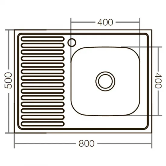 Кухонна мийка накладна Zerix Z8050R-04-160E (Satin) (ZX1615) Кухонна мийка накладна Zerix Z8050R-04-160E (Satin) (ZX1615)