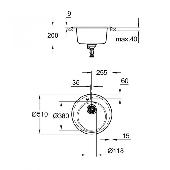 Композитна мийка для кухні Grohe K200 (31656AT0)
