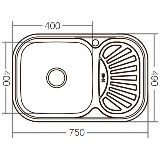 Мойка кухонная Zerix Z7549-08-180D (decor) (ZX1607)