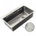 Мойка Zerix ZH7545-SET-05 DECOR NANO-SILVER (3.0/0.8) из нерж. стали, комплект (нержавейка) (ZM5584)