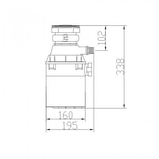 Дробилка пищевых отходов Mixxus GD-03-0,75 (560Вт, индукционный двигатель) (MX1570)