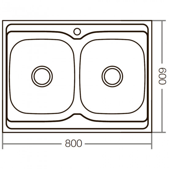 Кухонна мийка накладна Zerix Z8060B-08-180E (Satin) (ZX1620)