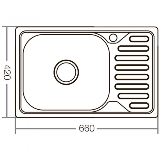 Мойка кухонная ZERIX Z6642-08-180E (сатин) (ZX1600)