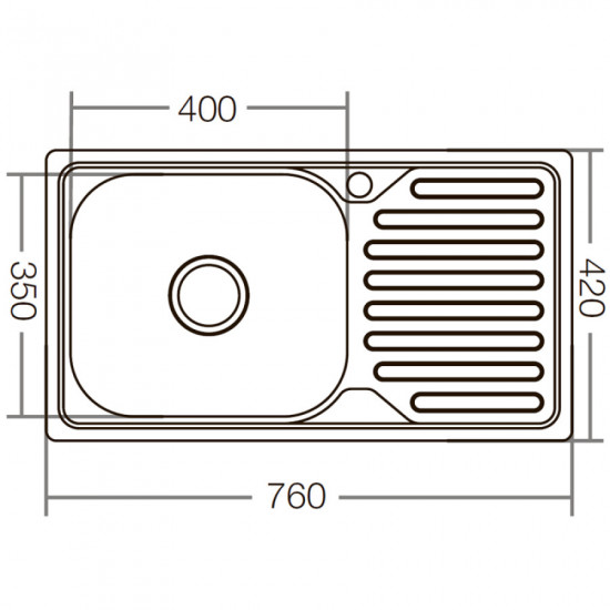 Мойка кухонная Zerix Z7642-08-180E (Satin) (ZX1602)