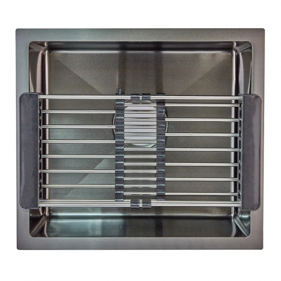 Мойка Zerix ZH4843B-215 (3.0/1.0) PVD-Black с сушкой для посуды (ZM5555)