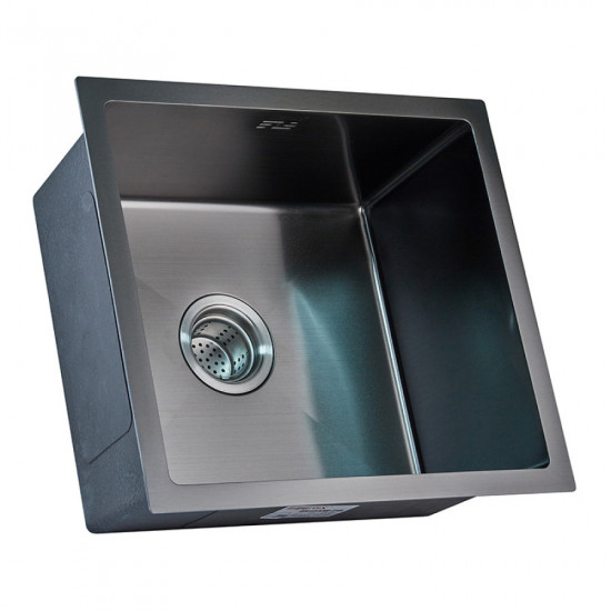 Мойка Zerix ZH4843B-215 (3.0/1.0) PVD-Black с сушкой для посуды (ZM5555)