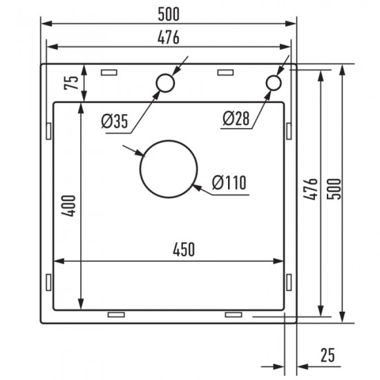 Мойка Mixxus MH5050 Micro Decor Graphite (3.0/0.8) из нерж. стали (цвет графит) (MI8213)