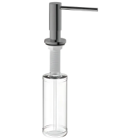 Дозатор для рідкого мила врізний MIXXUS DIS-03.SUS GRAPHITE з нерж.сталі SUS304 колір графіт (300мл