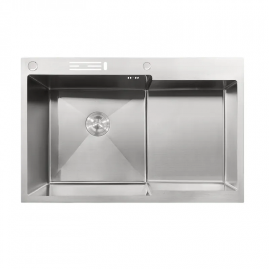 Мойка Mixxus MH7849L-HK Nano-Silver с н.ст "Глубокое крыло" с подст. под ножи(нерж.) (MX1935)
