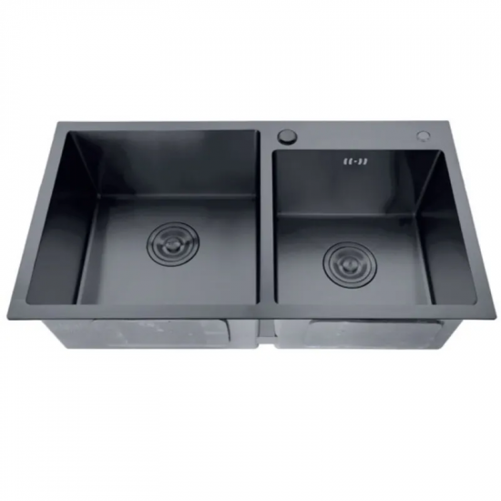 Мойка из нержавеющей стали ZERIX ZH7843D-215 NANO-BLACK (3.0/0.8) (MX1594)