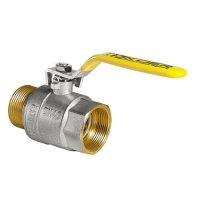 Кран шаровый KOER KR.215.G - 1 1/2" FM ГШВ YELLOW, ручка "рычаг" желтая (KR0126)