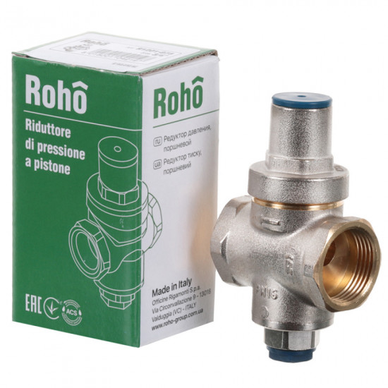 Редуктор тиску Roho R1201-050 - 1/2" ВВ, PN16 (1-5,5 бар) поршневий (RO0143)