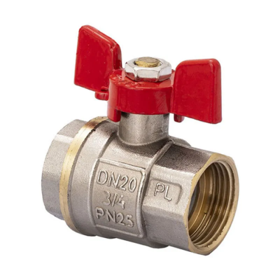 Кран шаровый FERRO PL 3/4" ГГМ art. 602 (латунный шар) (FE0557)