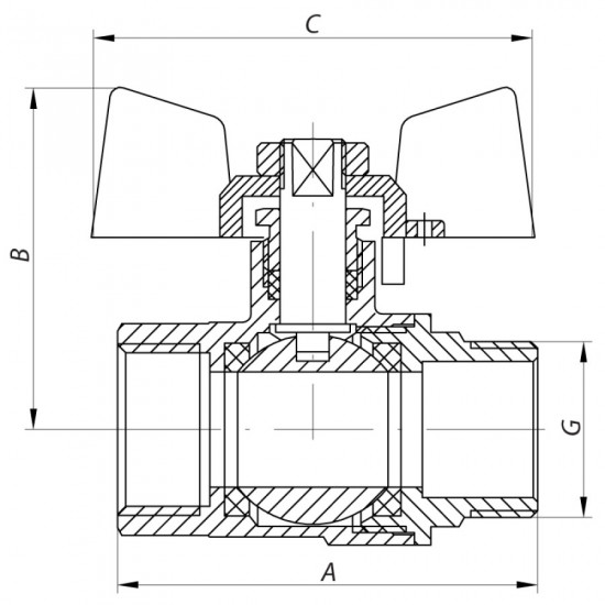 Кран шариковый Waterpro 3/4" ГШМ (WP2904)