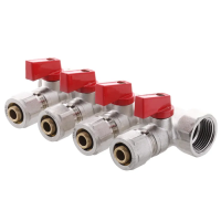 Коллектор с отсечными кранами с фитингом Koer KR.1125-4 3/4"x4 ways (KR2837)