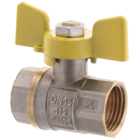 Кран шарового типа FERRO PL 1/2" ГГМ газ art. 602 (латунный шар) (FE0559)