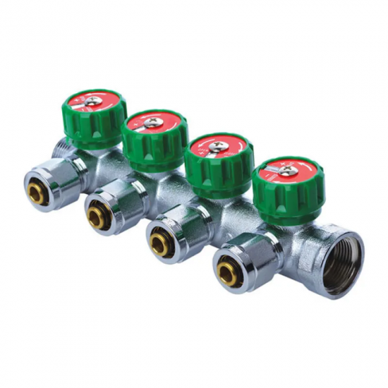 Коллектор вентильный с фитингом Koer KR.1122-4 1"x4 ways (KR2655)