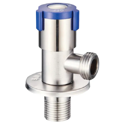 Кран для подключения сантехнических приборов Zerix VAL-06-1/2x1/2 из нержавеющей стали SUS304 (синий) (ZX5099)