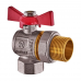Кран с американкой угловой, Waterpro WP400-20FMW-L - 3/4" ручка "бабочка" красная (WP2896)