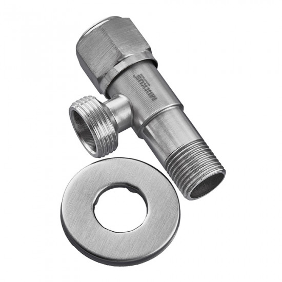 Кран для подключения сантехнических приборов Mixxus VAL-07-1/2x3/4 из нерж.ст.SUS304 (УПАКОВКА БЛИСТЕР) (MI60)