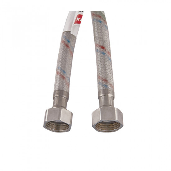 Гнучкий шланг для підключення води гайка 1/2'' - гайка 1/2'' (30 см) (силик. оболонка) Zerix (ZX300