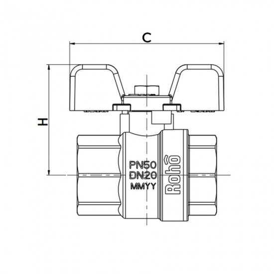 Кран кульовий Roho R100-075B - 3/4" (RO0102)